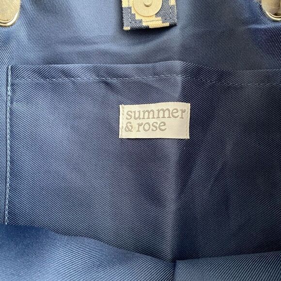 New Summer & Rose Navy and Cream Beach Tote - Picture 4 of 4